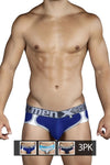 Xtremen 91014-3 3PK Briefs Couleurs bleu-gris-bleu