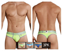 Xtremen 91031-3 3pk tangas color verde-blanco-azul