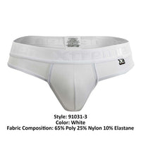 Xtremen 91031-3 3pk Piping Thongs Color blanc