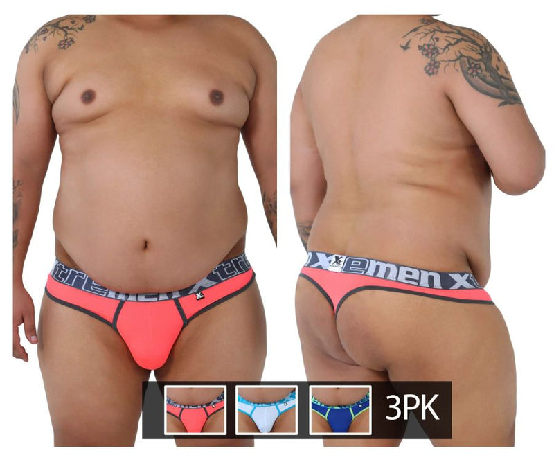 Xtremen 91031x-3 3pk tangas color fucsia-blue-azul