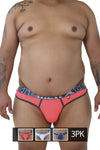 Xtremen 91031x-3 3pk thongs रंग फुचिया-व्हाइट-ब्लू