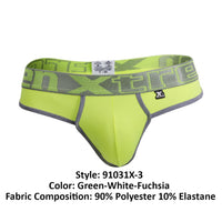 Xtremen 91031x-3 3pk tangas color verde-blanco-fucsia