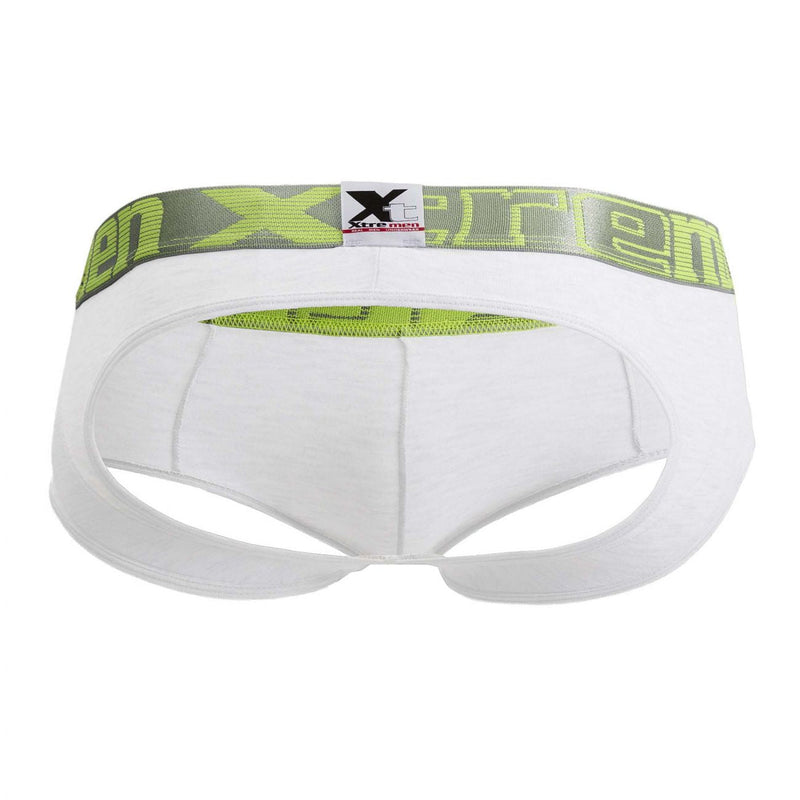 Xtremen 91032 Butt LIBTER Jockstrap Color White-Silver