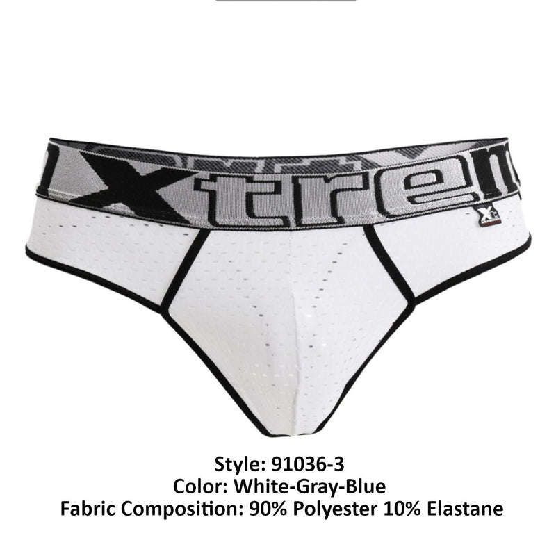 Xtremen 91036-3 3pk thongs रंग सफेद-ग्रे-ब्लू