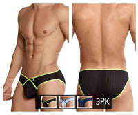 Xtremen 91040-3 3pk Briefs Color Black-White-Blue