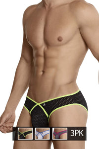 Xtremen 91040-3 3pk Briefs Color Black-White-Grey