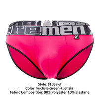 Xtremen 91053-3 3pk Briefs Color Fucsia-Green-Fuchsia