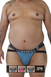 Xtremen 91054x-3 3pk Jockstrap रंग पेट्रोल-फुचिया-पेट्रोल