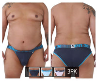 Xtremen 91057x-3 3pk बिकनी रंग ग्रे-ब्लू-गुलाबी