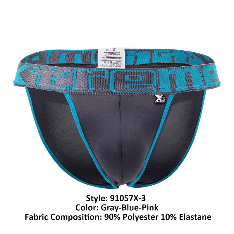 Xtremen 91057x-3 3pk bikini couleur gris-bleu rose