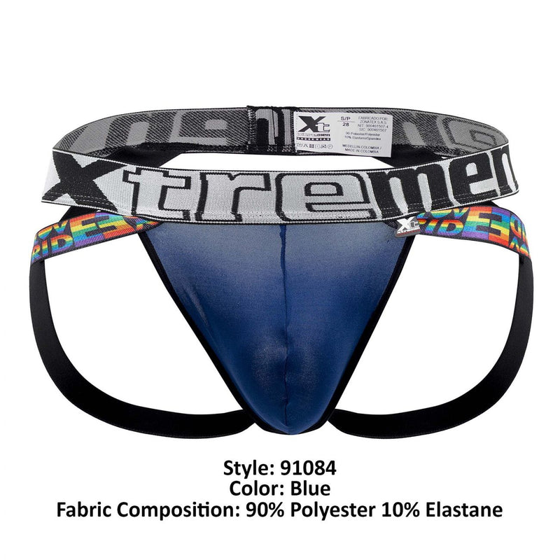 Xtremen 91084 Microfibre Pride Jockstrap Color bleu