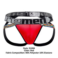 Xtremen 91084 Microfibre Pride Jockstrap Color Red