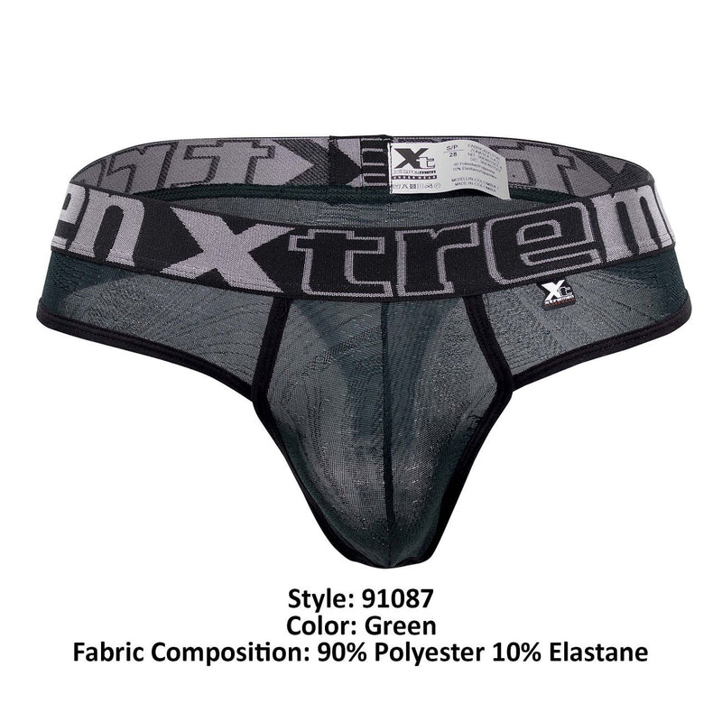 Xtremen 91087 Microfibre Jacquard Thongs Color Green