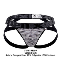 Xtremen 91099 Microfiber Mesh Jockstrap Color noir