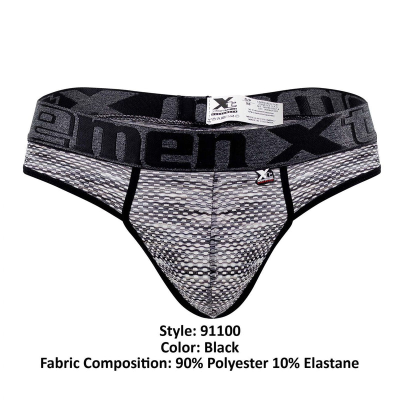 Xtremen 91100 Microfibre Mesh Thongs Color Black