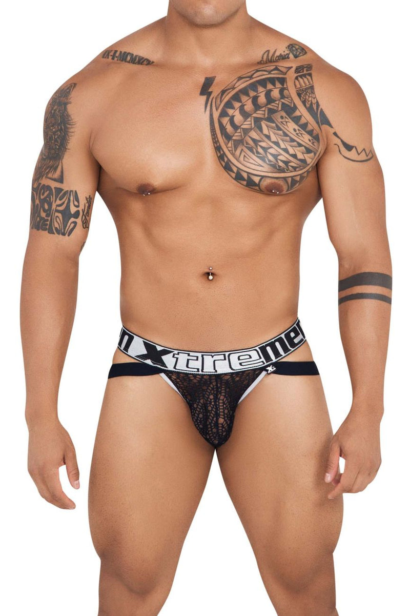 Xtremen 91118 Color de encaje de Jockstrap Negro