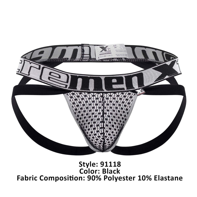 Xtremen 91118 en dentelle jockstrap couleur noir