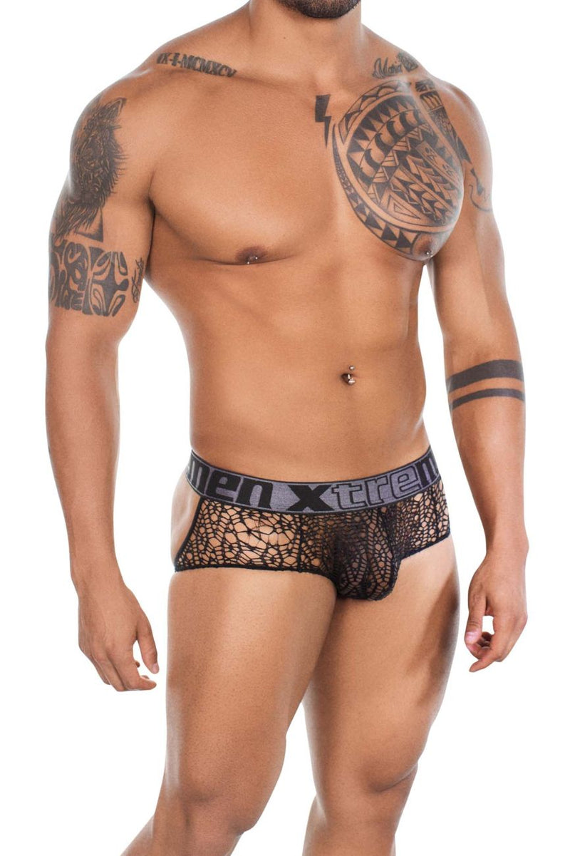 Xtremen 91119 en dentelle jockstrap couleur noir