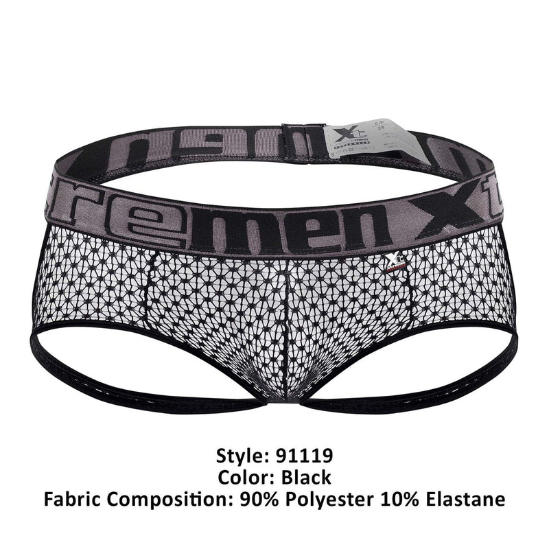 Xtremen 91119 en dentelle jockstrap couleur noir