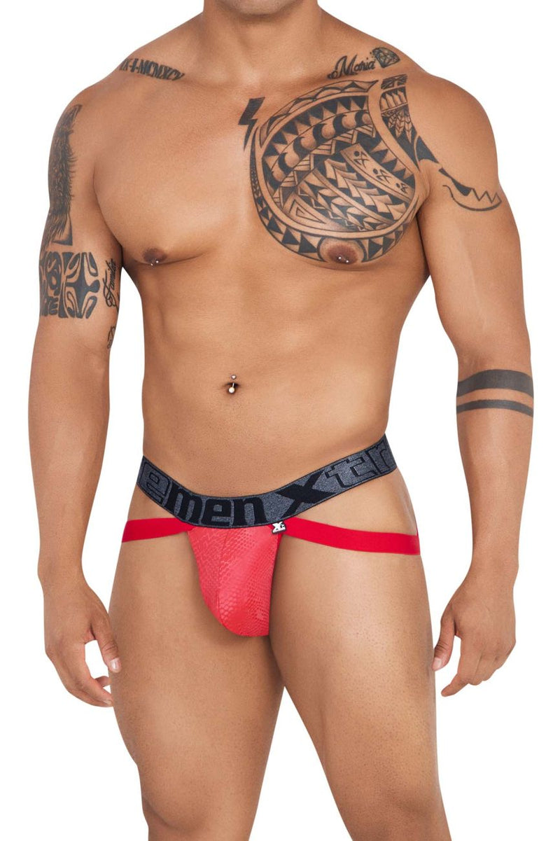 Xtremen 91128 Snake Print Jockstrap Color Red