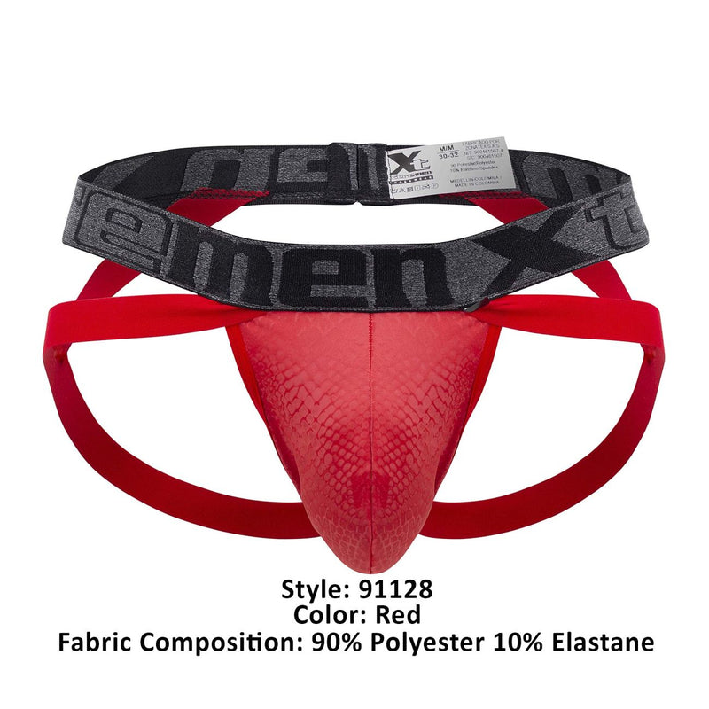 Xtremen 91128 Snake Print Jockstrap Color Red