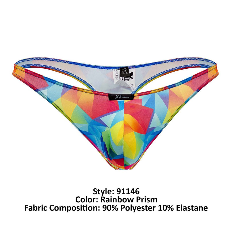 Xtremen 91146 Printed Microfiber Thongs Color Rainbow Prism