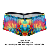 Xtremen 91147 Trunks en microfibre imprimé Couleur de poisson arc-en-ciel