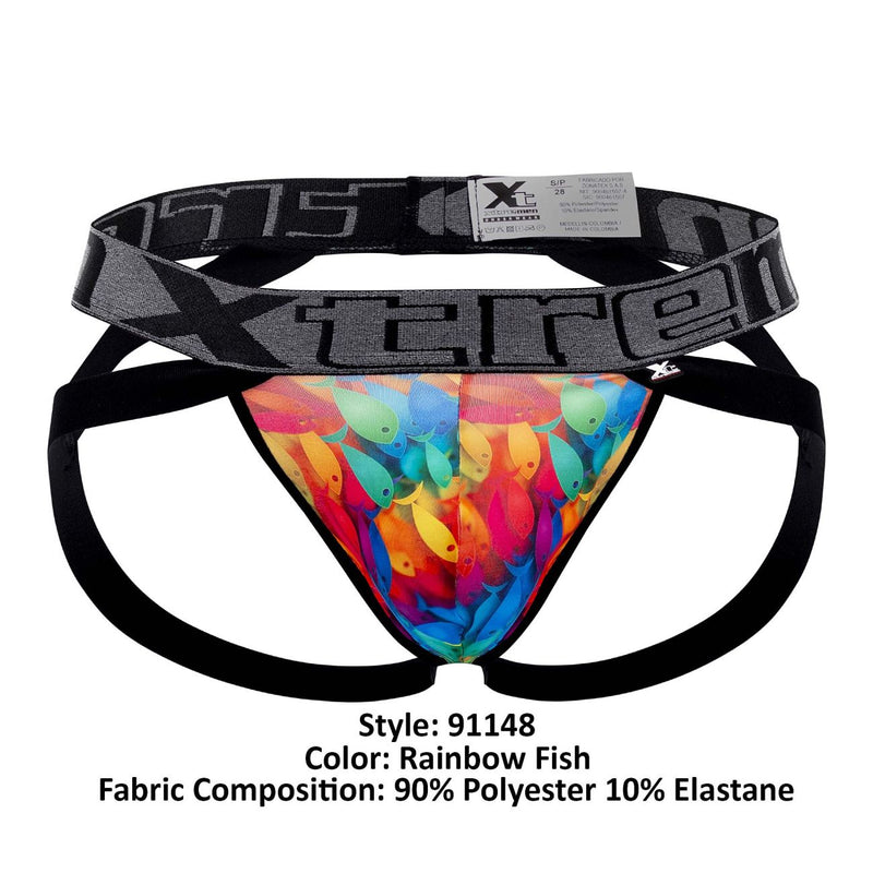 Xtremen 91148 Couleur de jockstrap en microfibre imprimé Couleur arc-en-ciel