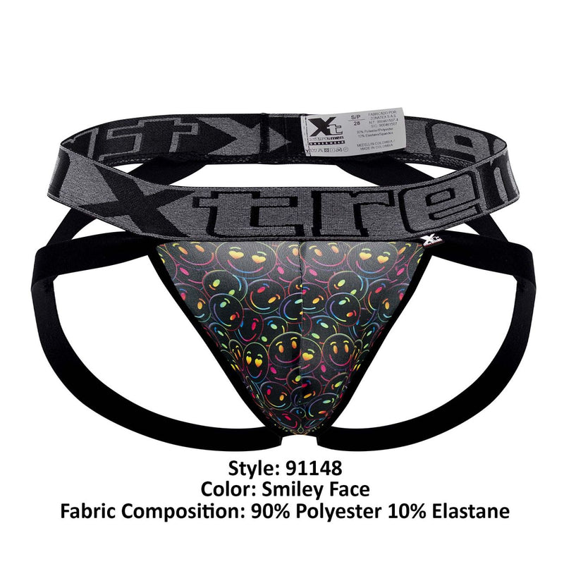 Xtremen 91148 Microfibra impresa Tantilla de Jockstrap Color Smiley Face