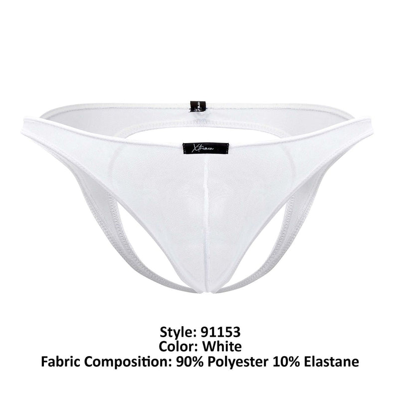 Xtremen 91153 Tulle mesh Jockstrap Color White