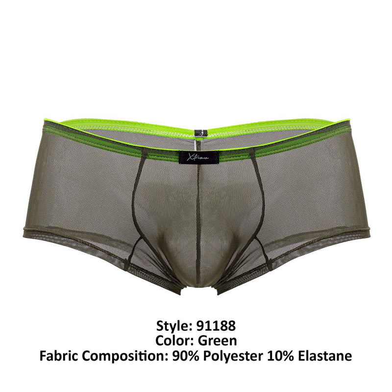 Xtremen 91188 Tulle Mesh Trunks color verde