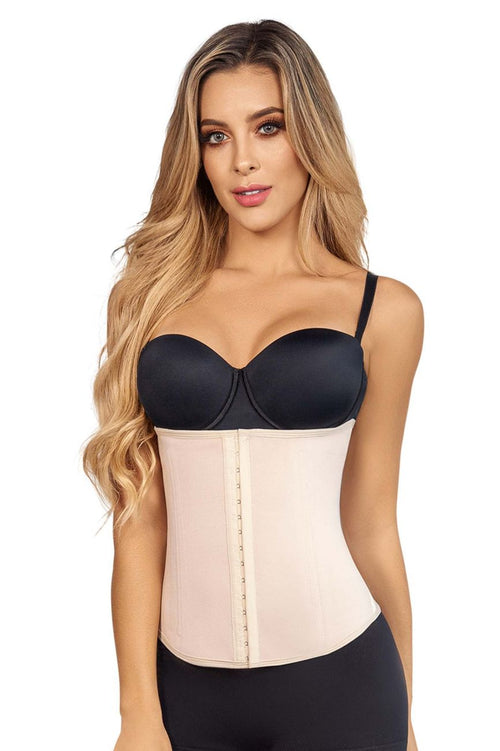 Open Bust Mid-Thigh Body Shaper with Hook & Eye Closure by TrueShapers®