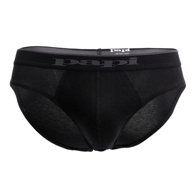 Papi 980501-001 3PK Cotton Stretch Brazilian Solids Color Black