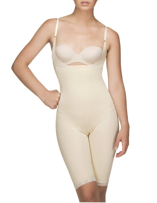 Vedette 5145 Full Body Mid Thigh Shapewear with Arm Compression and Zipper  Gusset